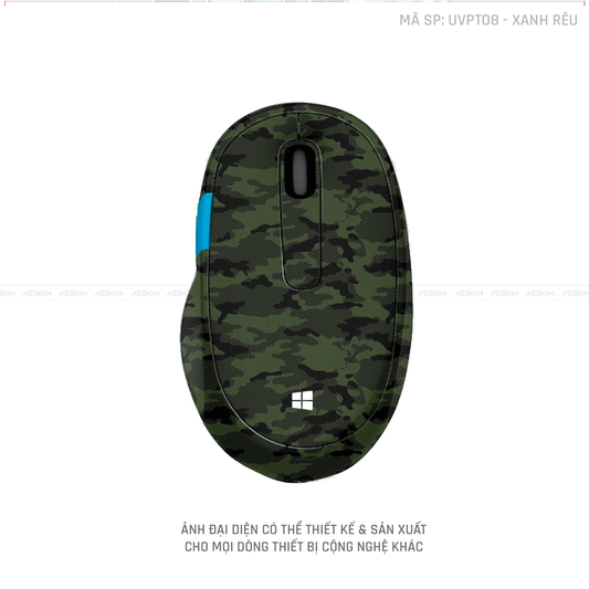 Skin Dán Chuột Microsoft Vân Nổi CAMO URBAN Màu Xanh Rêu | UVPT08