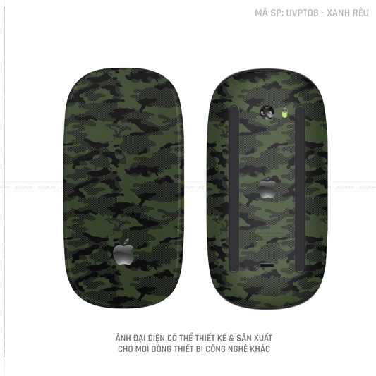 Skin Dán Chuột Apple Magic Mouse Vân Nổi Hình CAMO URBAN Màu Xanh Rêu | UVPT08