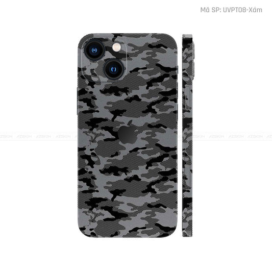 Dán Skin IPhone 14 Series Vân Camo Urban Xám | UVPT08