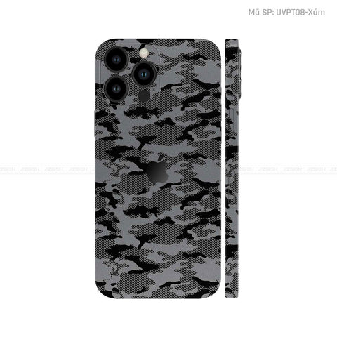 Dán Skin IPhone 14 Series Vân Camo Urban Xám | UVPT08