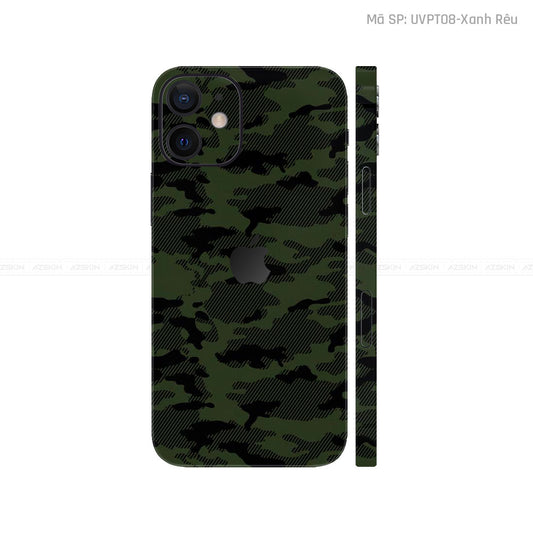 Dán Skin IPhone 12 Series Vân Nổi Mamba Xanh Rêu | UVPT08