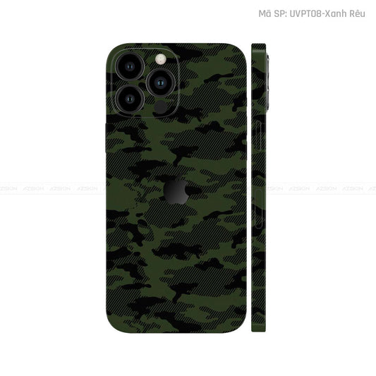 Dán Skin IPhone 14 Series Vân Camo Urban Xanh Rêu | UVPT08