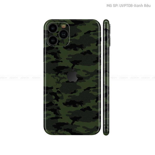 Dán Skin IPhone 11 Series Vân Camo Urban Xanh | UVPT08