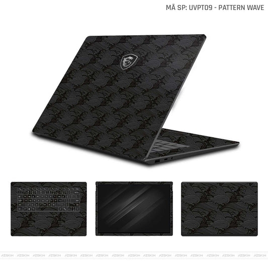 Dán Skin Laptop MSI Vân Nổi Pattern Wave Đen | UVPT08