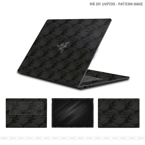 Dán Skin Laptop Razer Vân Nổi Pattern Wave Đen | UVPT09