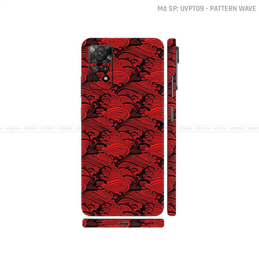 Dán Skin Xiaomi Redmi Note 11 Series Vân Sóng Đỏ | UVPT09