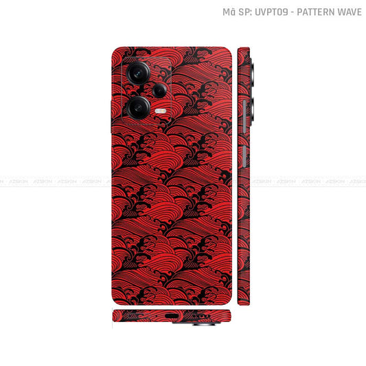 Dán Skin Xiaomi Redmi Note 12 Series Vân Sóng Đỏ | UVPT09