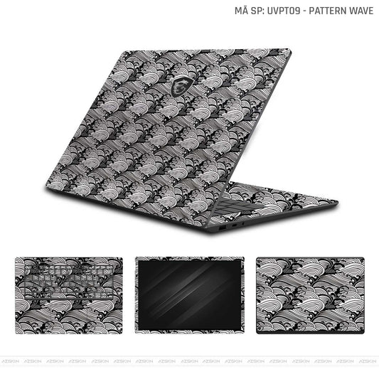 Dán Skin Laptop MSI Vân Nổi Pattern Wave Trắng | UVPT08