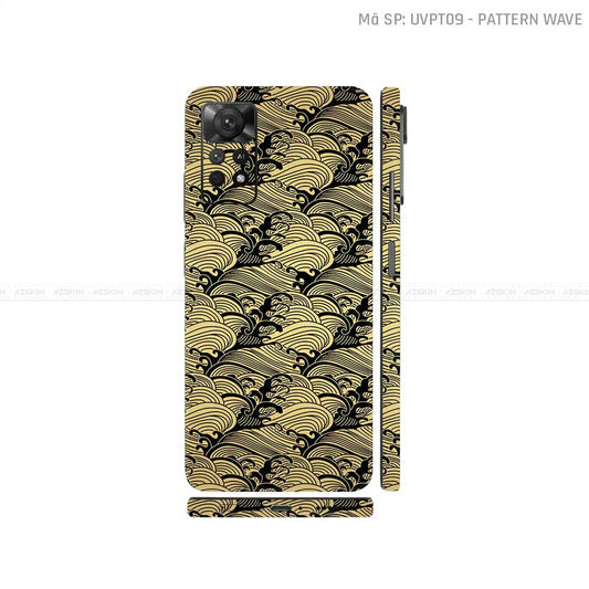 Dán Skin Xiaomi Redmi Note 11 Series Vân Sóng Vàng | UVPT09