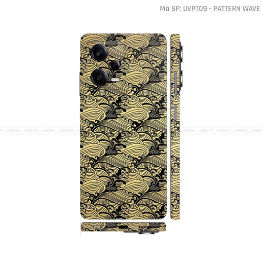 Dán Skin Xiaomi Redmi Note 12 Series Vân Sóng Vàng | UVPT09