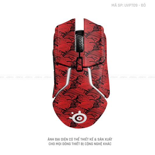 Skin Dán Chuột Steelseries Vân Nổi PATTERN WAVE Đỏ | UVPT09