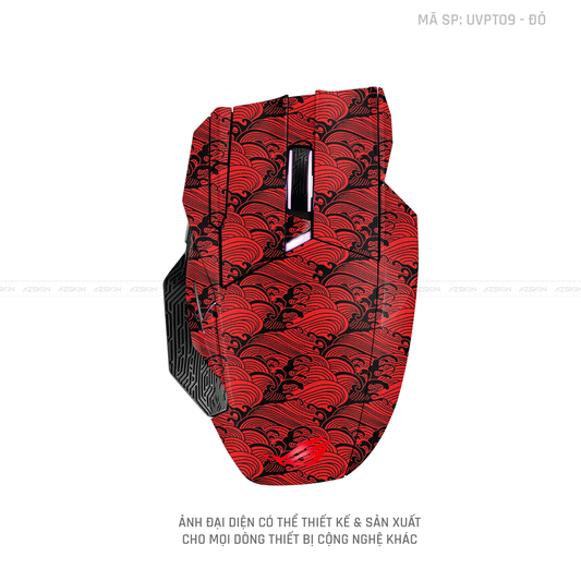 Skin Dán Chuột Asus Vân Nổi PATTERN WAVE Đỏ | UVPT09