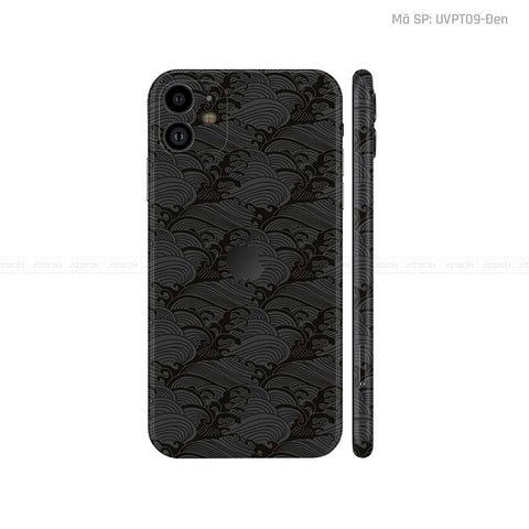 Dán Skin IPhone 11 Series Vân Pattern Wave Đen | UVPT09