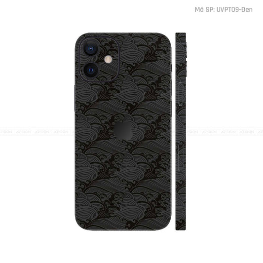 Dán Skin IPhone 12 Series Vân Pattern Wave Đen | UVPT09