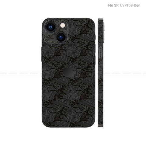 Dán Skin IPhone 16 Series Vân Pattern Wave Đen | UVPT09