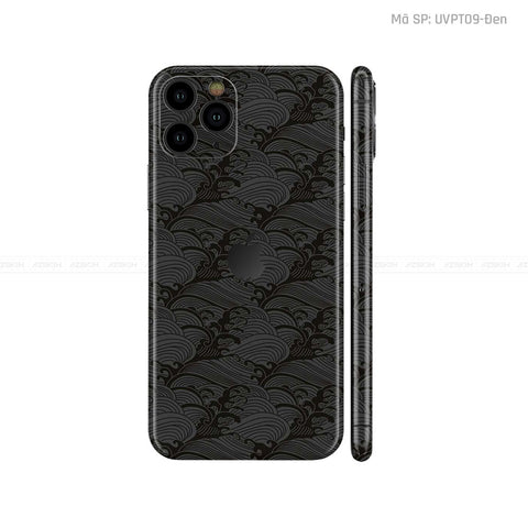 Dán Skin IPhone 11 Series Vân Pattern Wave Đen | UVPT09