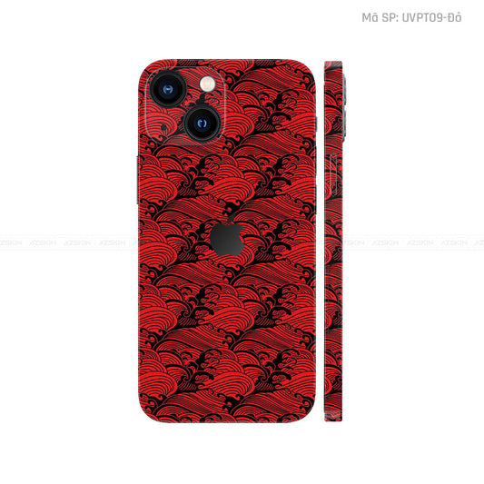 Dán Skin IPhone 14 Series Vân Pattern Wave Đỏ | UVPT09