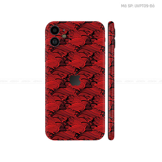 Dán Skin IPhone 11 Series Vân Pattern Wave Đỏ | UVPT09