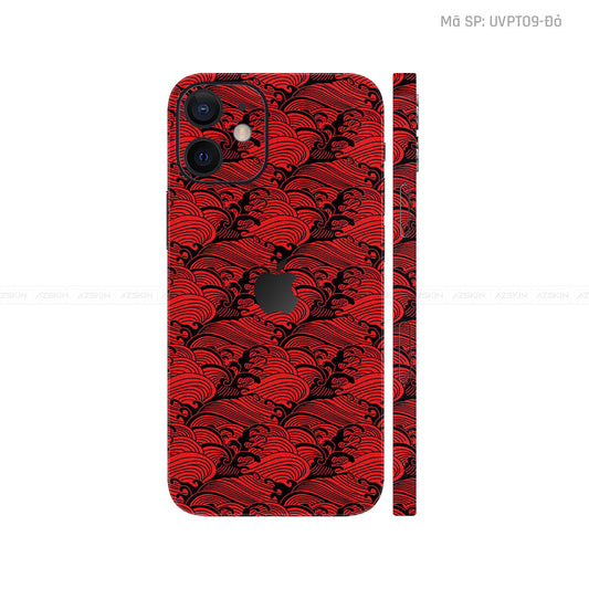 Dán Skin IPhone 12 Series Vân Pattern Wave Đỏ | UVPT09