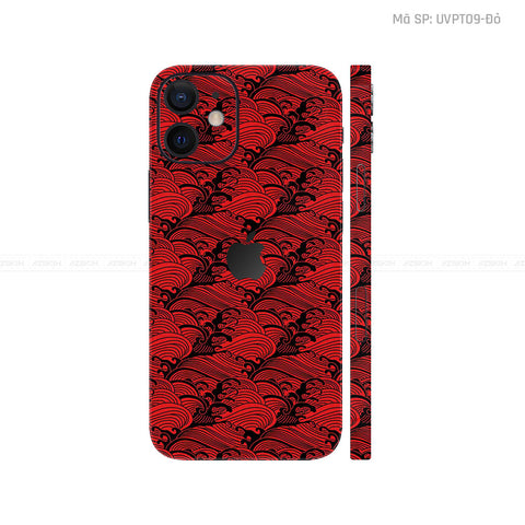 Dán Skin IPhone 12 Series Vân Pattern Wave Đỏ | UVPT09