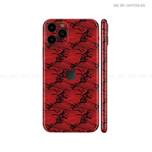 Dán Skin IPhone 11 Series Vân Pattern Wave Đỏ | UVPT09
