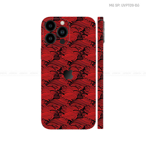 Dán Skin IPhone 16 Series Vân Pattern Wave Đỏ | UVPT09