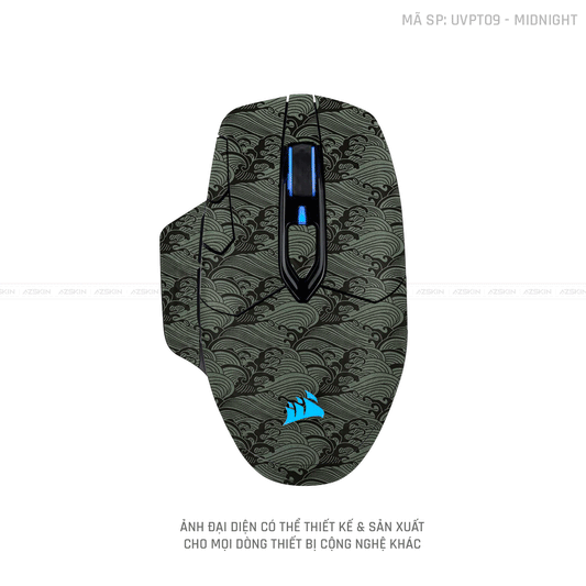 Skin Dán Chuột Corsair Vân Nổi PATTERN WAVE MIDNIGHT | UVPT09