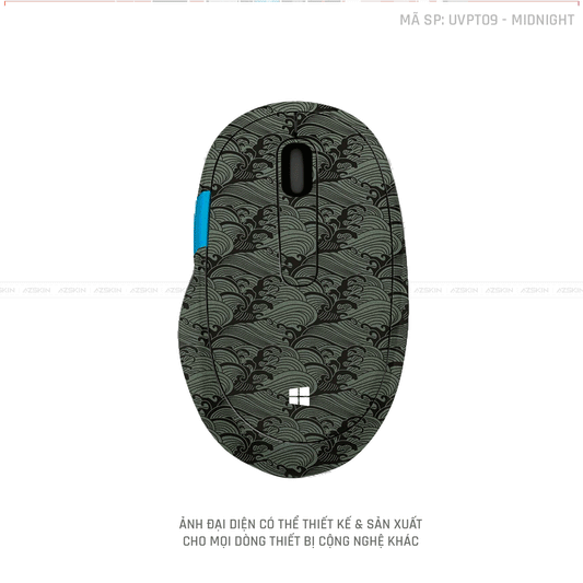 Skin Dán Chuột Microsoft Vân Nổi PATTERN WAVE Màu Midnight | UVPT09