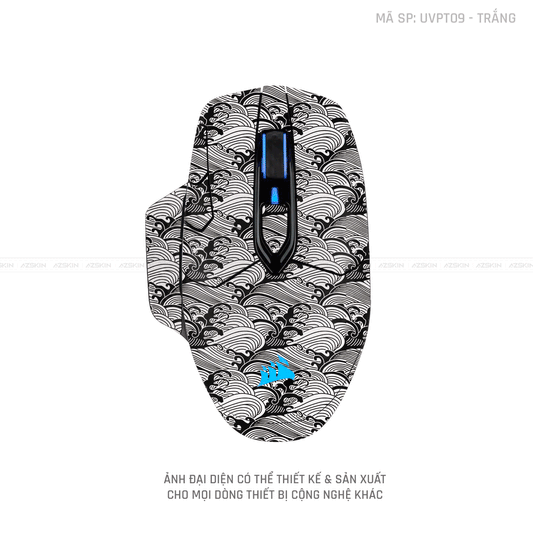 Skin Dán Chuột Corsair Vân Nổi PATTERN WAVE Trắng | UVPT09