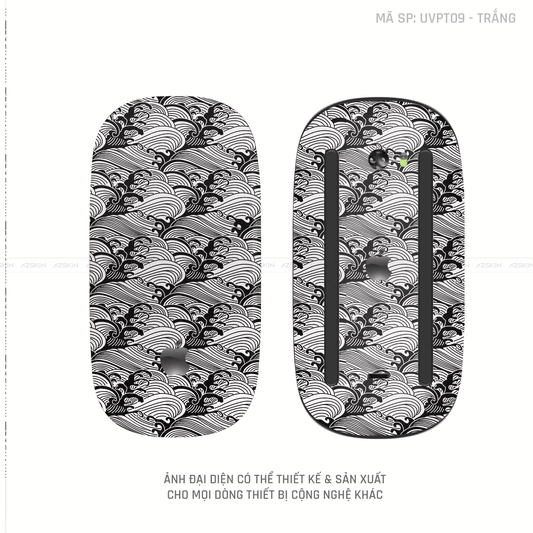Skin Dán Chuột Apple Magic Mouse Vân Nổi Hình PATTERN WAVE Màu Trắng | UVPT10