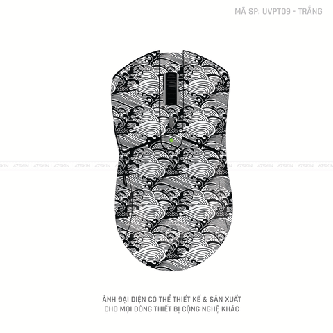 Skin Dán Chuột Dareu Vân Nổi Hình PATTERN WAVE Màu Trắng | UVPT09