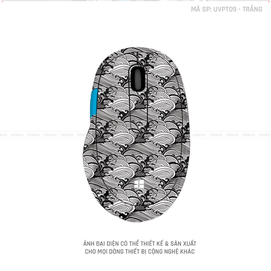 Skin Dán Chuột Microsoft Vân Nổi PATTERN WAVE Màu Trắng | UVPT09