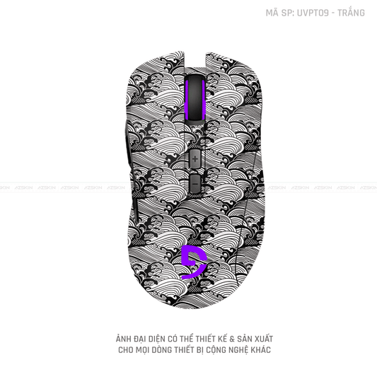 Skin Dán Chuột Fuhlen Vân Nổi Hình PATTERN WAVE Màu Trắng | UVPT09