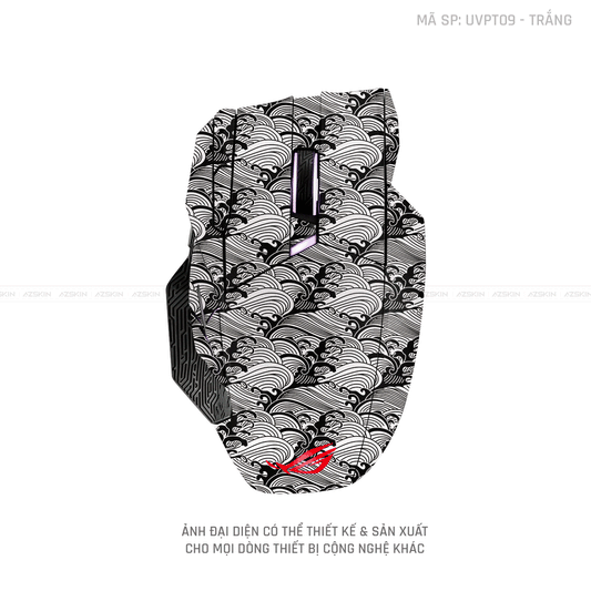Skin Dán Chuột Asus Vân Nổi PATTERN WAVE Trắng | UVPT09