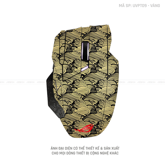 Skin Dán Chuột Asus Vân Nổi PATTERN WAVE Vàng | UVPT09