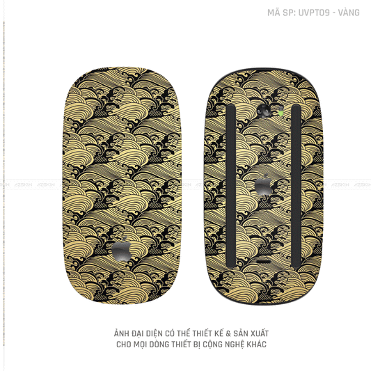 Skin Dán Chuột Apple Magic Mouse Vân Nổi Hình PATTERN WAVE Màu Vàng | UVPT10