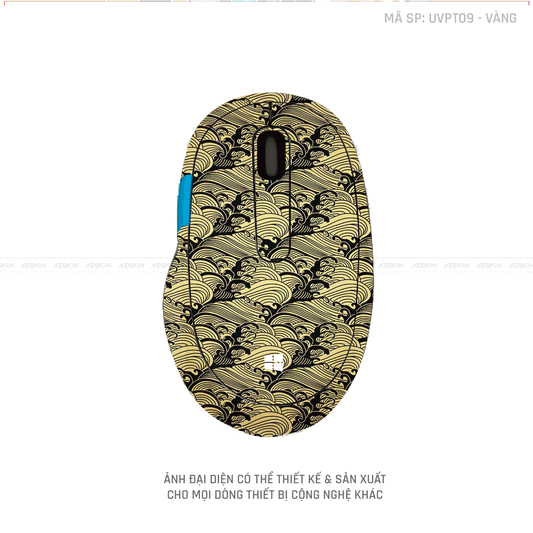 Skin Dán Chuột Microsoft Vân Nổi PATTERN WAVE Màu Vàng | UVPT09