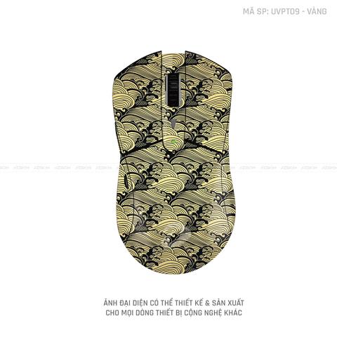 Skin Dán Chuột Dareu Vân Nổi Hình PATTERN WAVE Màu Vàng | UVPT09