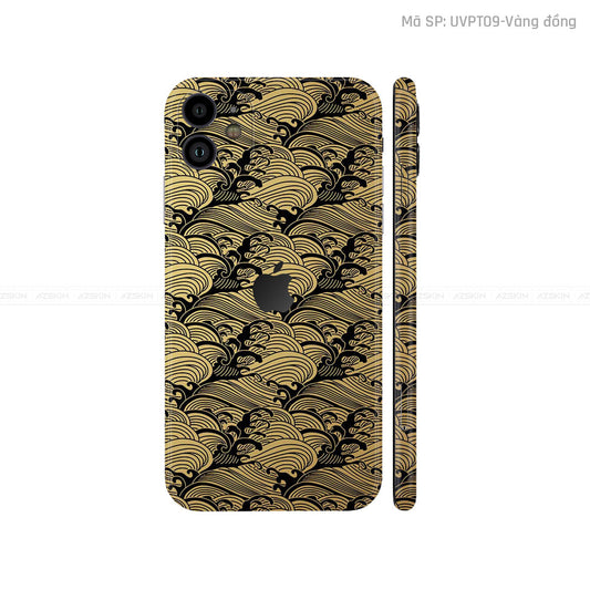 Dán Skin IPhone 11 Series Vân Pattern Wave Vàng Gold | UVPT09