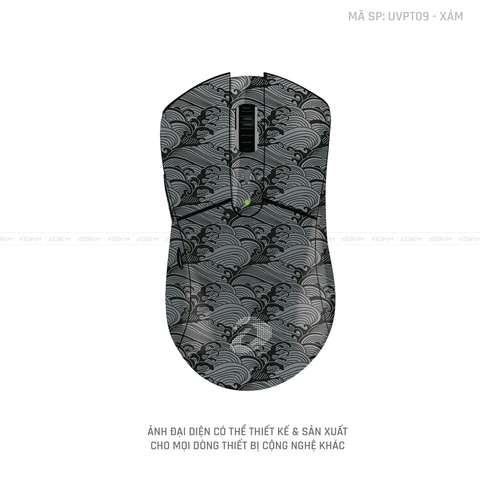 Skin Dán Chuột Dareu Vân Nổi Hình PATTERN WAVE Màu Xám | UVPT09