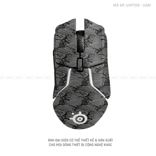 Skin Dán Chuột Steelseries Vân Nổi PATTERN WAVE Xám | UVPT09