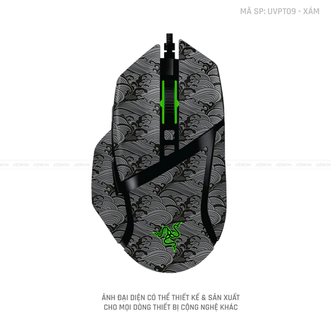 Skin Dán Chuột Razer Vân Nổi Hình PATTERN WAVE Xám | UVPT09