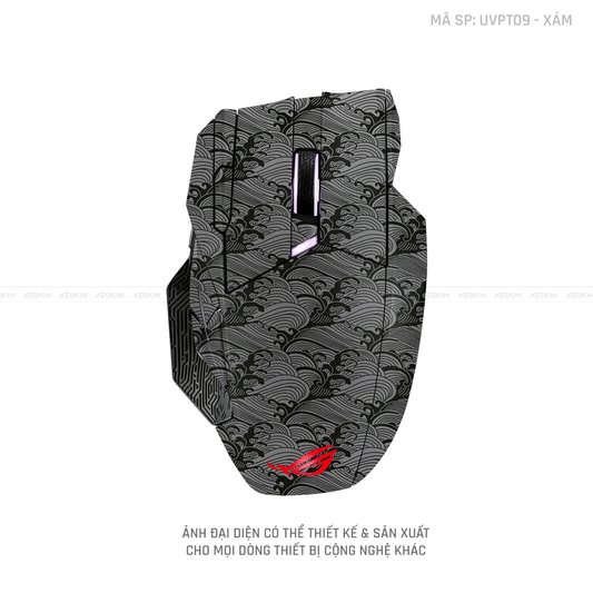 Skin Dán Chuột Asus Vân Nổi PATTERN WAVE Xám | UVPT09