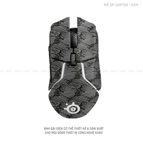 Skin Dán Chuột Steelseries Vân Nổi PATTERN WAVE Xám | UVPT09