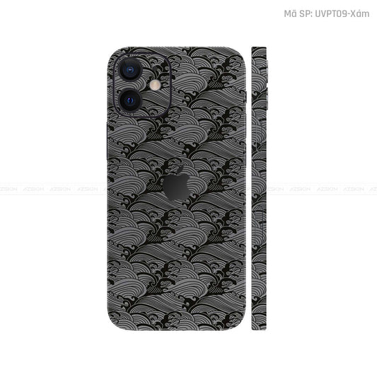 Dán Skin IPhone 12 Series Vân Pattern Wave Xám | UVPT09