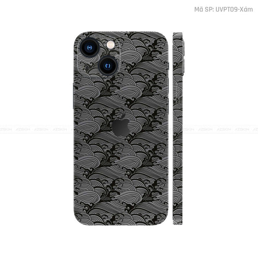 Dán Skin IPhone 14 Series Vân Pattern Wave Xám | UVPT09