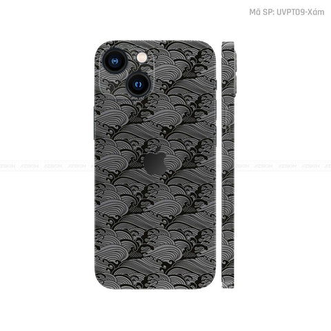 Dán Skin IPhone 14 Series Vân Pattern Wave Xám | UVPT09