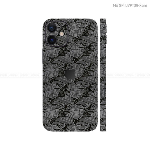 Dán Skin IPhone 12 Series Vân Pattern Wave Xám | UVPT09