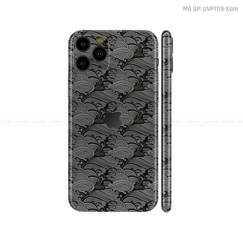 Dán Skin IPhone 11 Series Vân Pattern Wave Xám | UVPT09