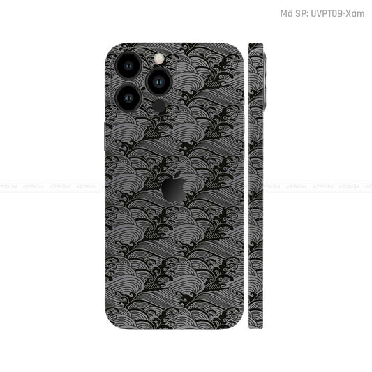 Dán Skin IPhone 14 Series Vân Pattern Wave Xám | UVPT09